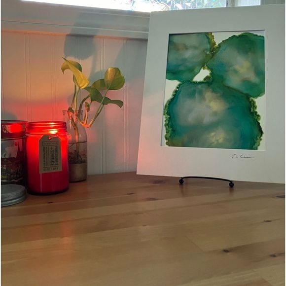 New Original Signed Artwork Alcohol Ink on Paper 108 - Picture 4 of 6